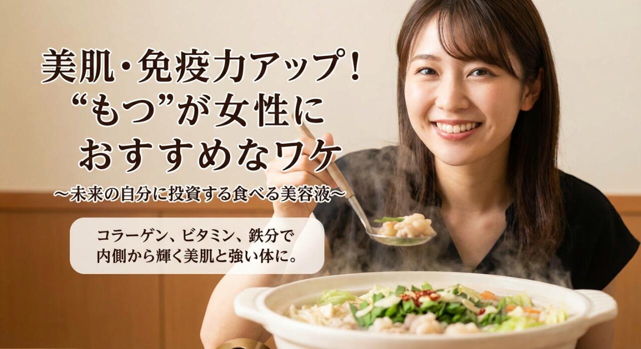 美肌・免疫力アップに!“もつ”が女性におすすめなワケ 〜未来の自分に投資する食べる美容液〜